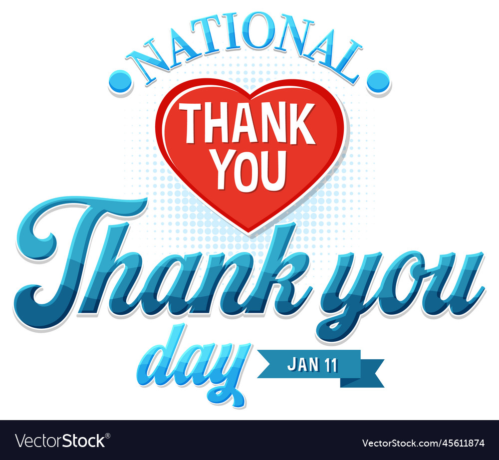 Happy national thank you day banner Royalty Free Vector