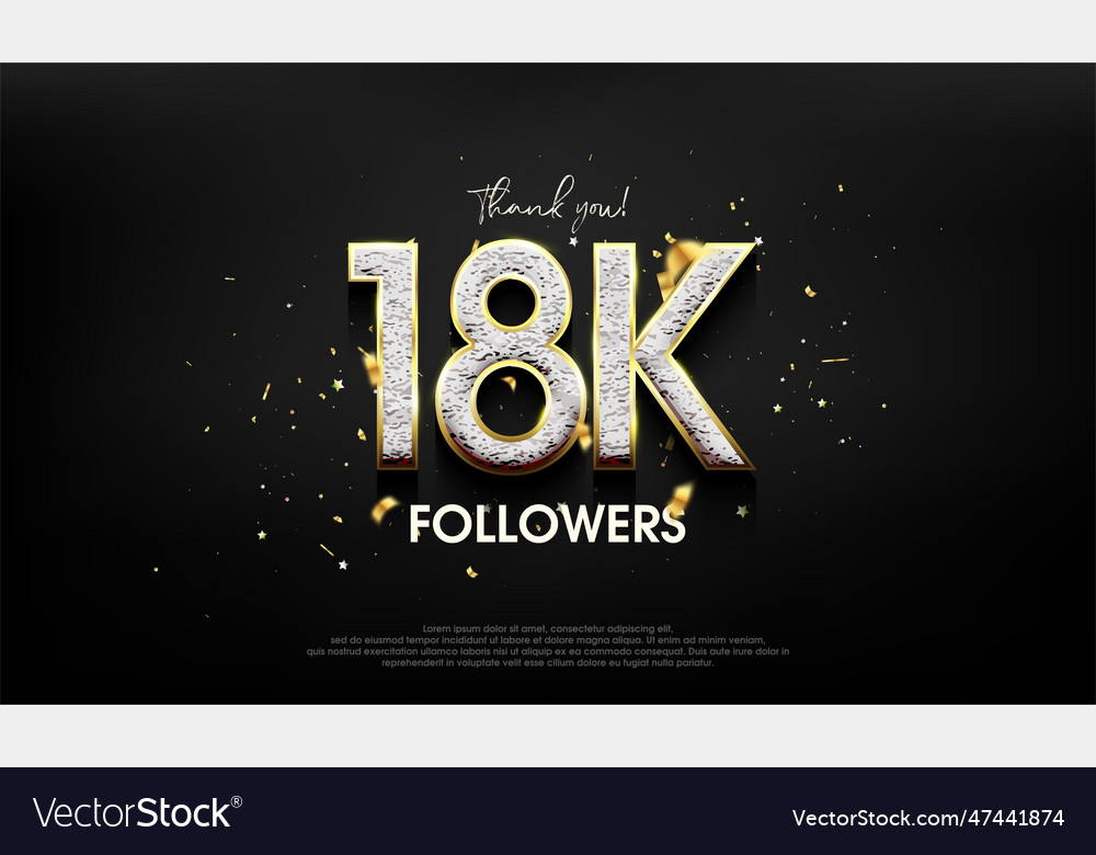 Luxurious design for a thank you 18k followers Vector Image