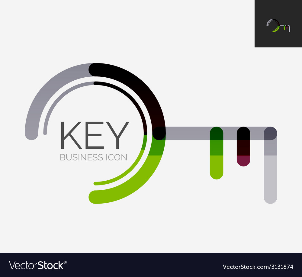 Minimal line design logo key icon