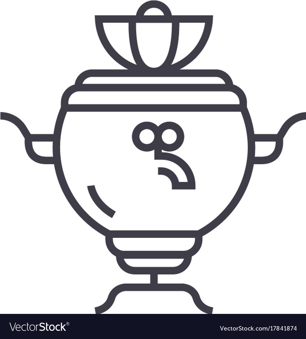 Samovar line icon sign