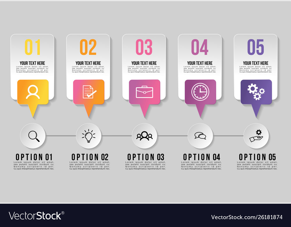 Timeline infographic design template with 8 Vector Image