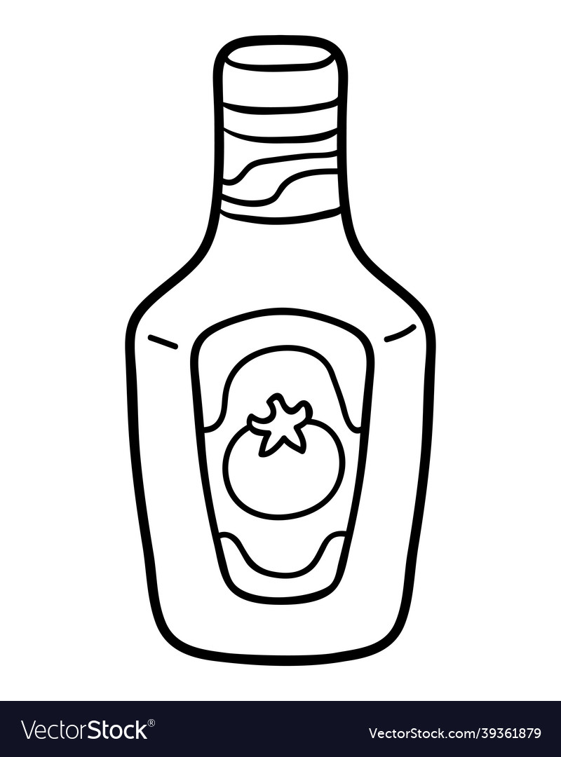 Coloring book ketchup pack Royalty Free Vector Image