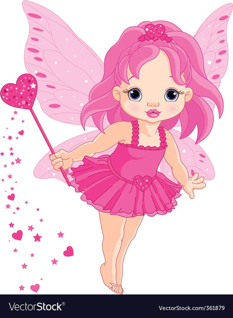 Cute little baby love fairy Royalty Free Vector Image