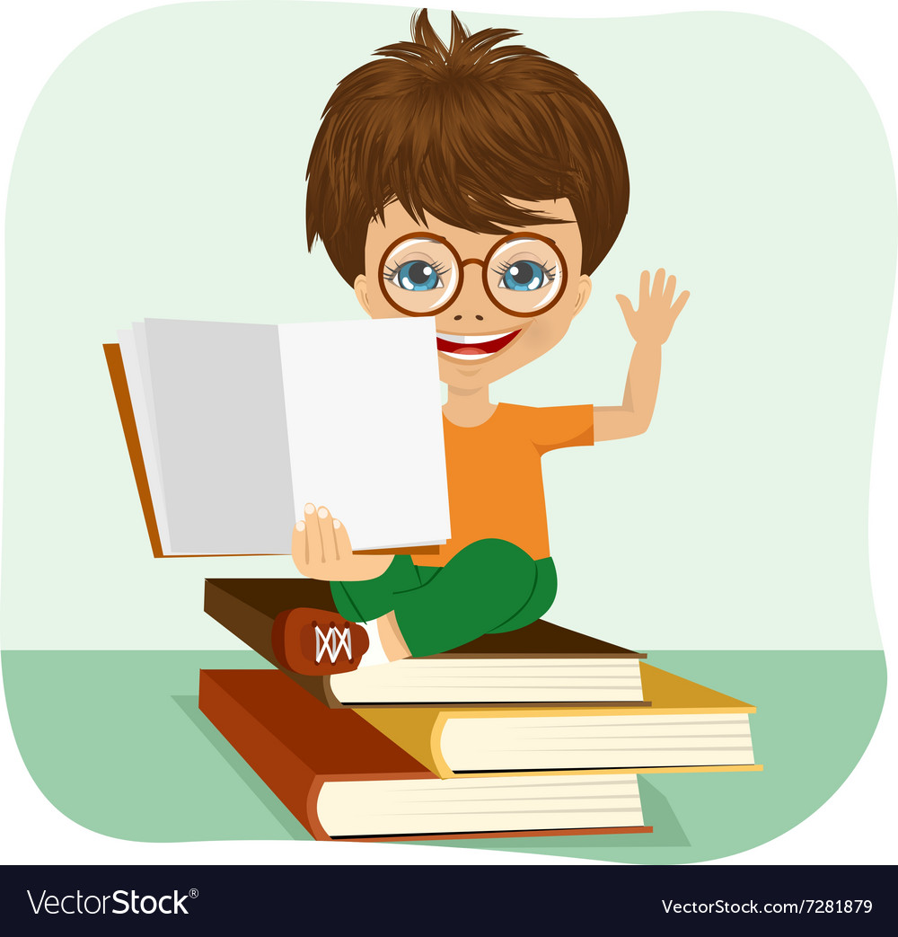 Kids showing open book Royalty Free Vector Image