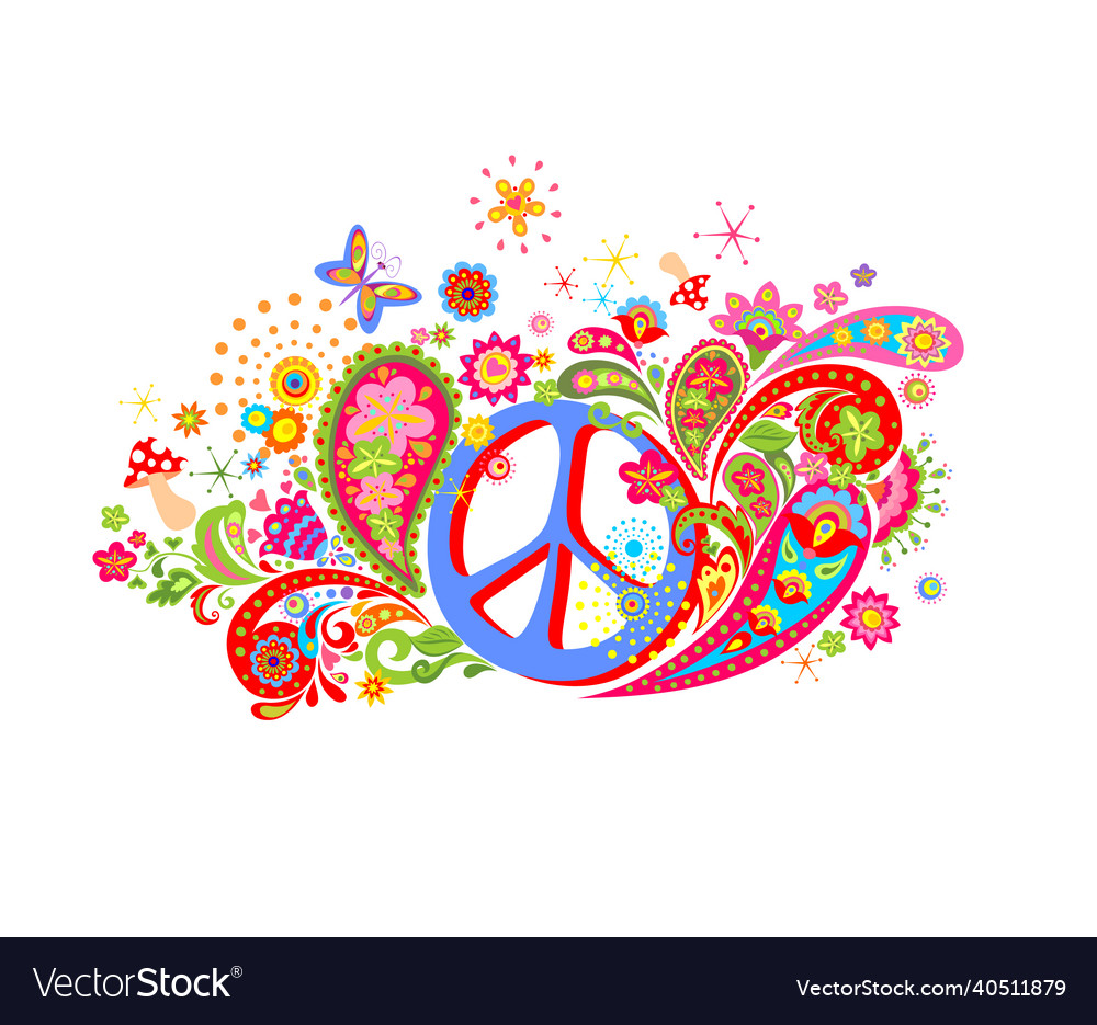 Peace Hippie Psychedelic Hand Transparent Background - Hippie