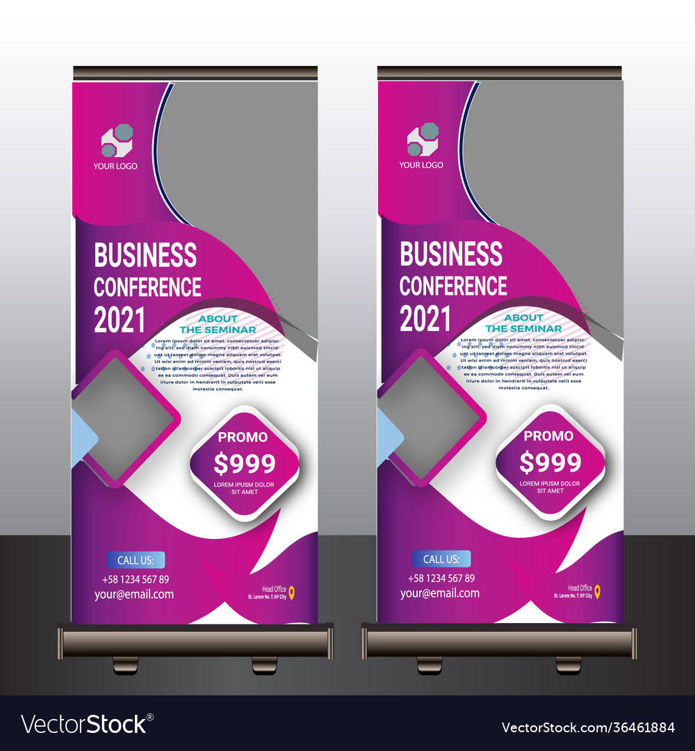 Business roll up banner Royalty Free Vector Image