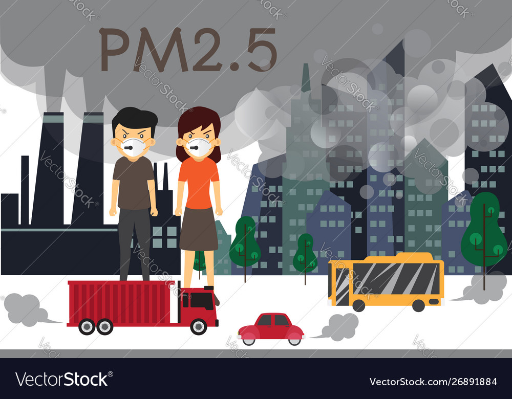 Environmental air pollution infographics set Vector Image