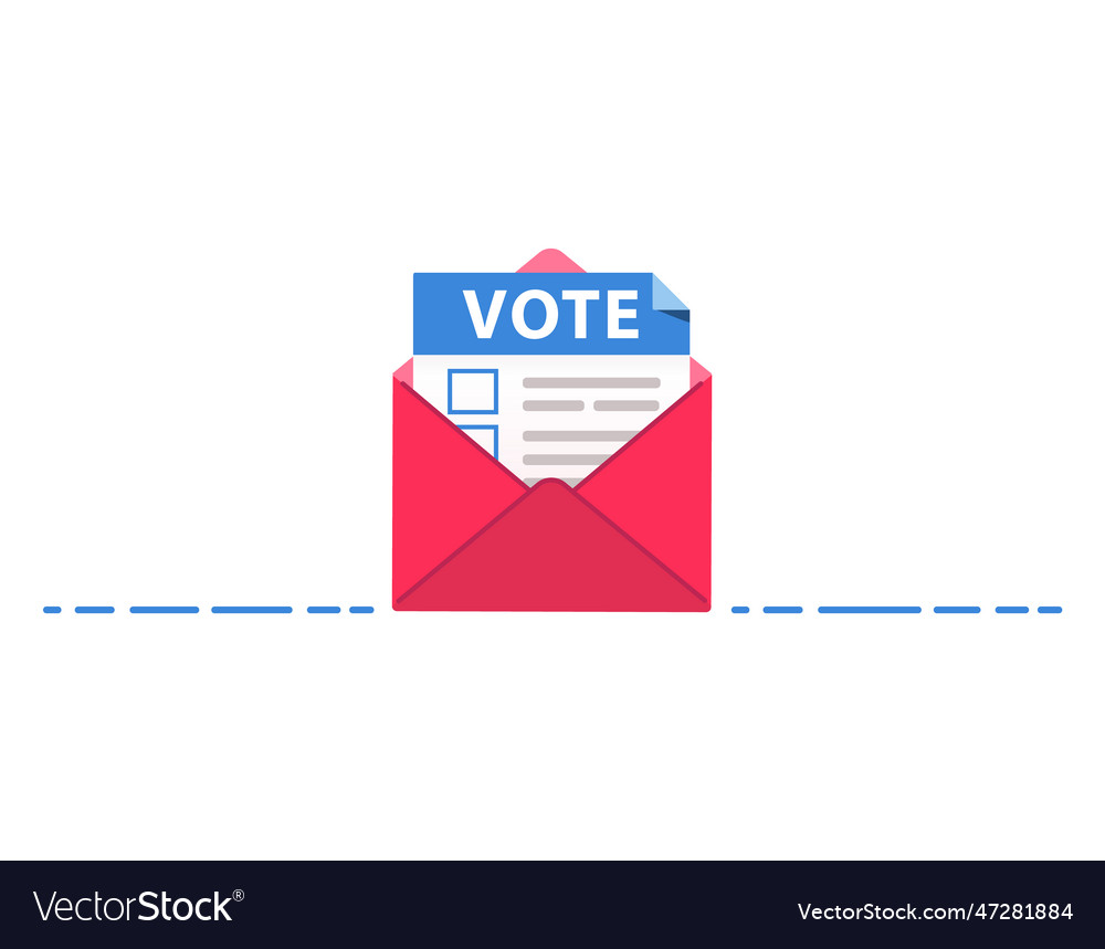 Vote by mail voting banner design icon Royalty Free Vector