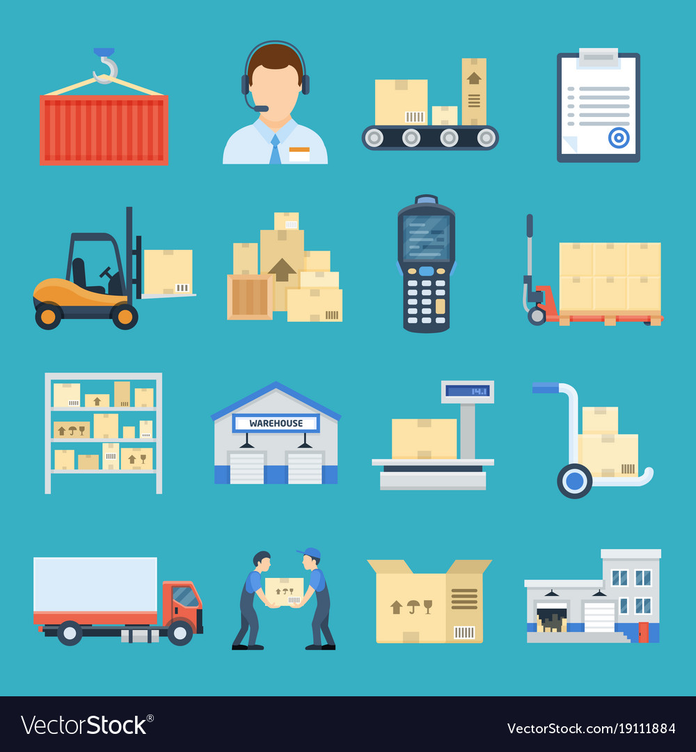 Warehouse And Logistic Set Royalty Free Vector Image