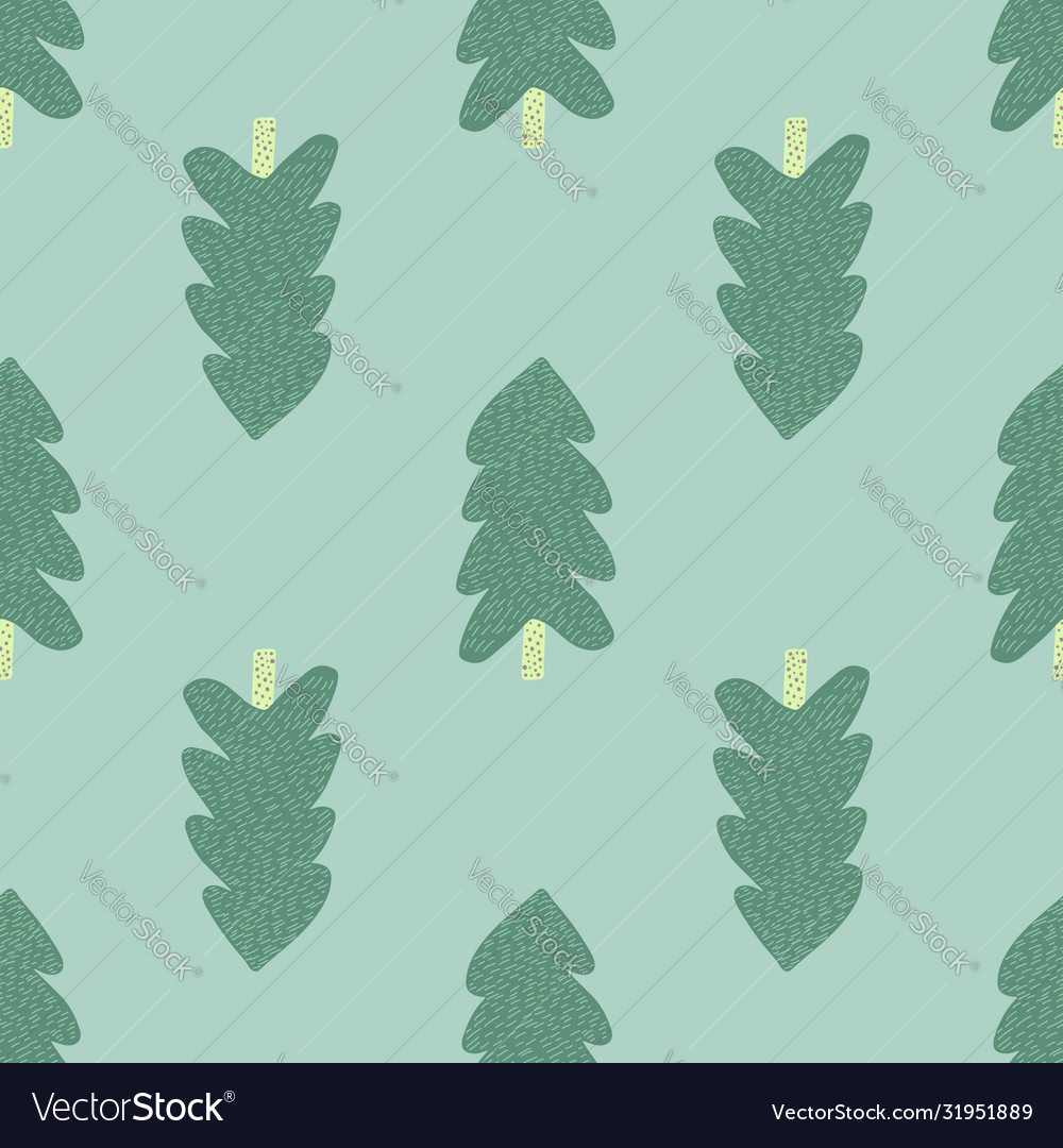 Creative green pine tree seamless pattern forest Vector Image