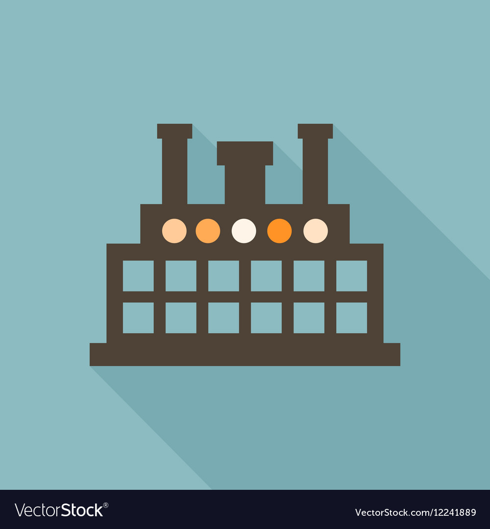 Factory flat icon Royalty Free Vector Image - VectorStock