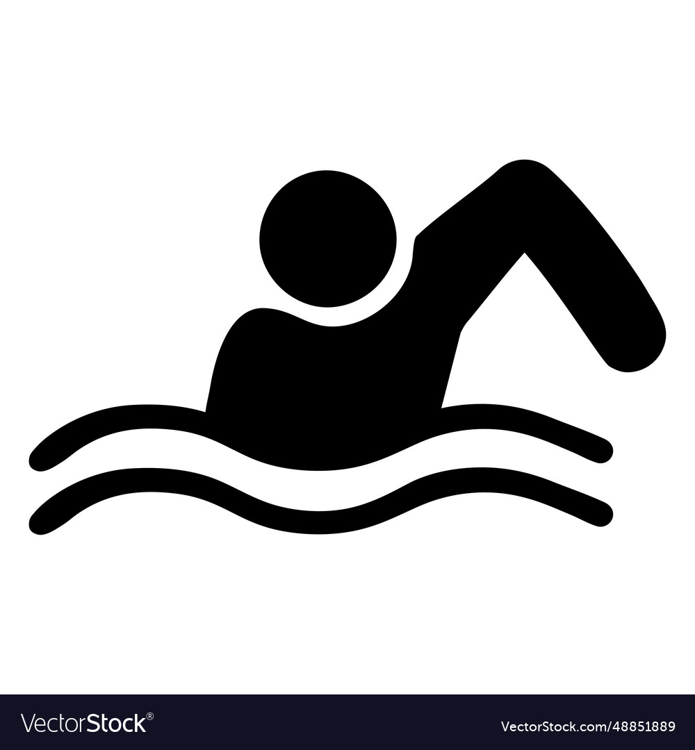 Front view swimmer icon Royalty Free Vector Image