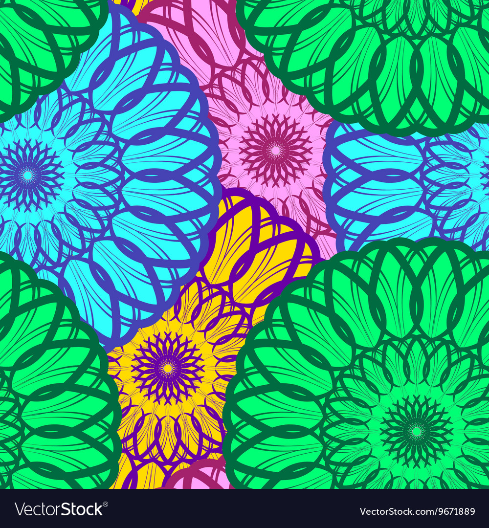 Seamless Color Mandala Pattern Royalty Free Vector Image