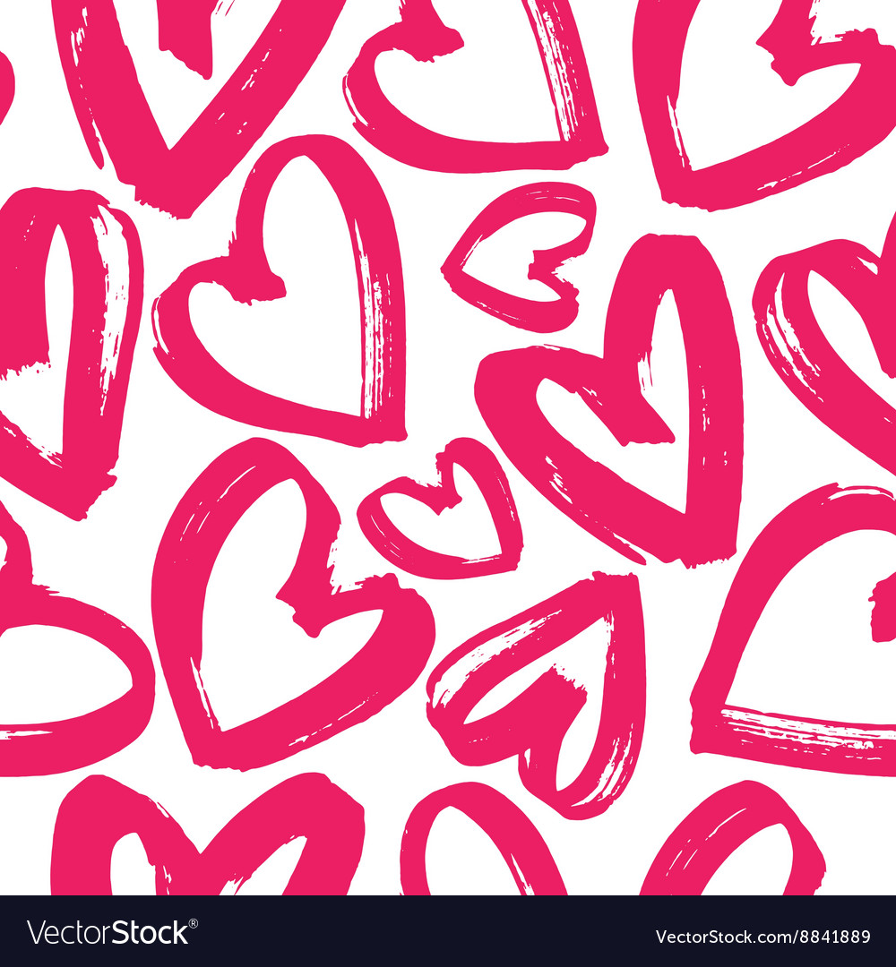 Seamless Pattern Of Pink Hearts Royalty Free Vector Image 9828