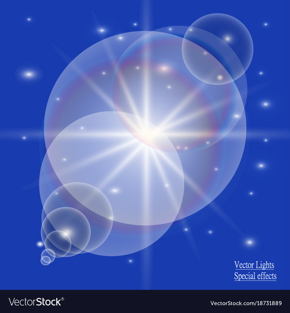 Transparent sunlight special lens flare Royalty Free Vector