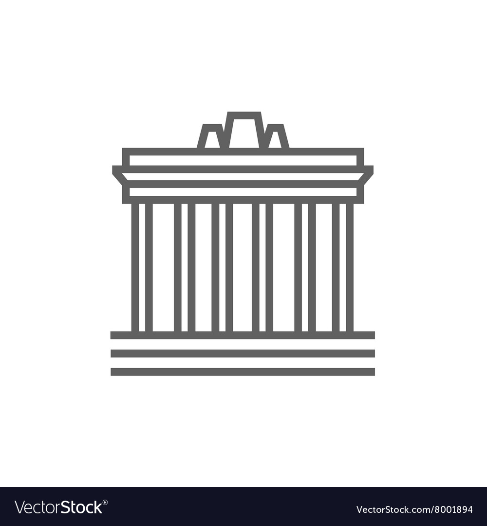 Acropolis Of Athens Line Icon Royalty Free Vector Image