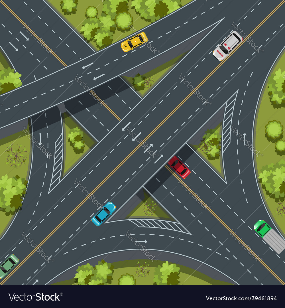 Road Top View Vector