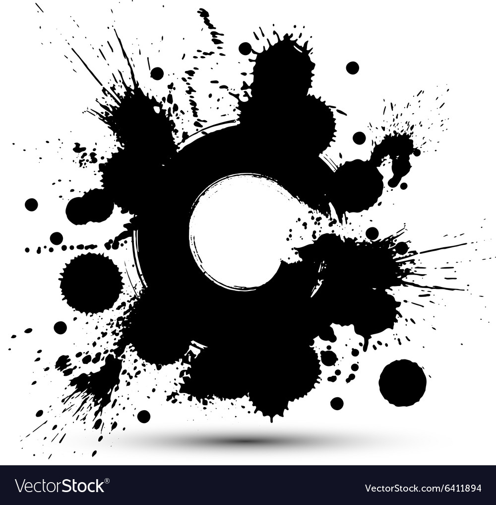 Black and white ink splash seamless pattern Vector Image