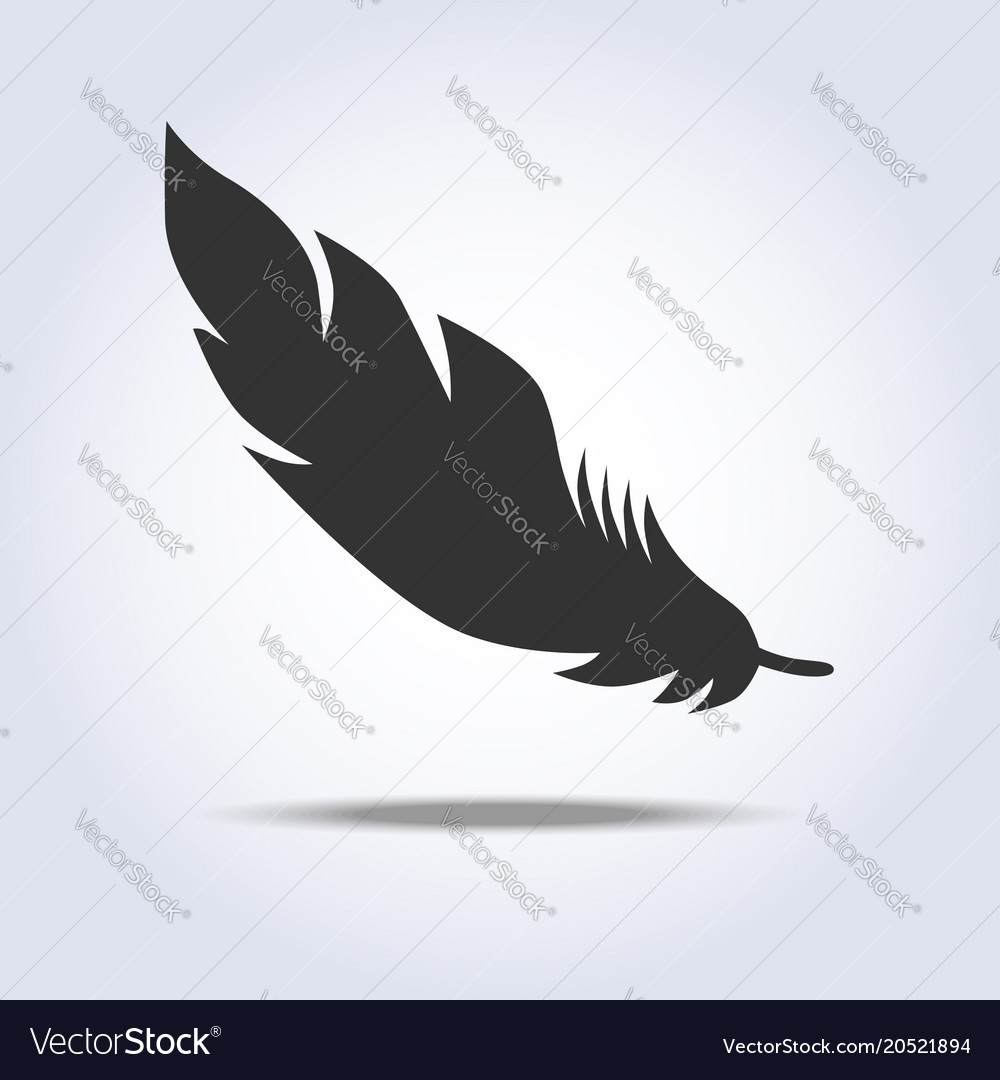 Feather icon in gray colors Royalty Free Vector Image