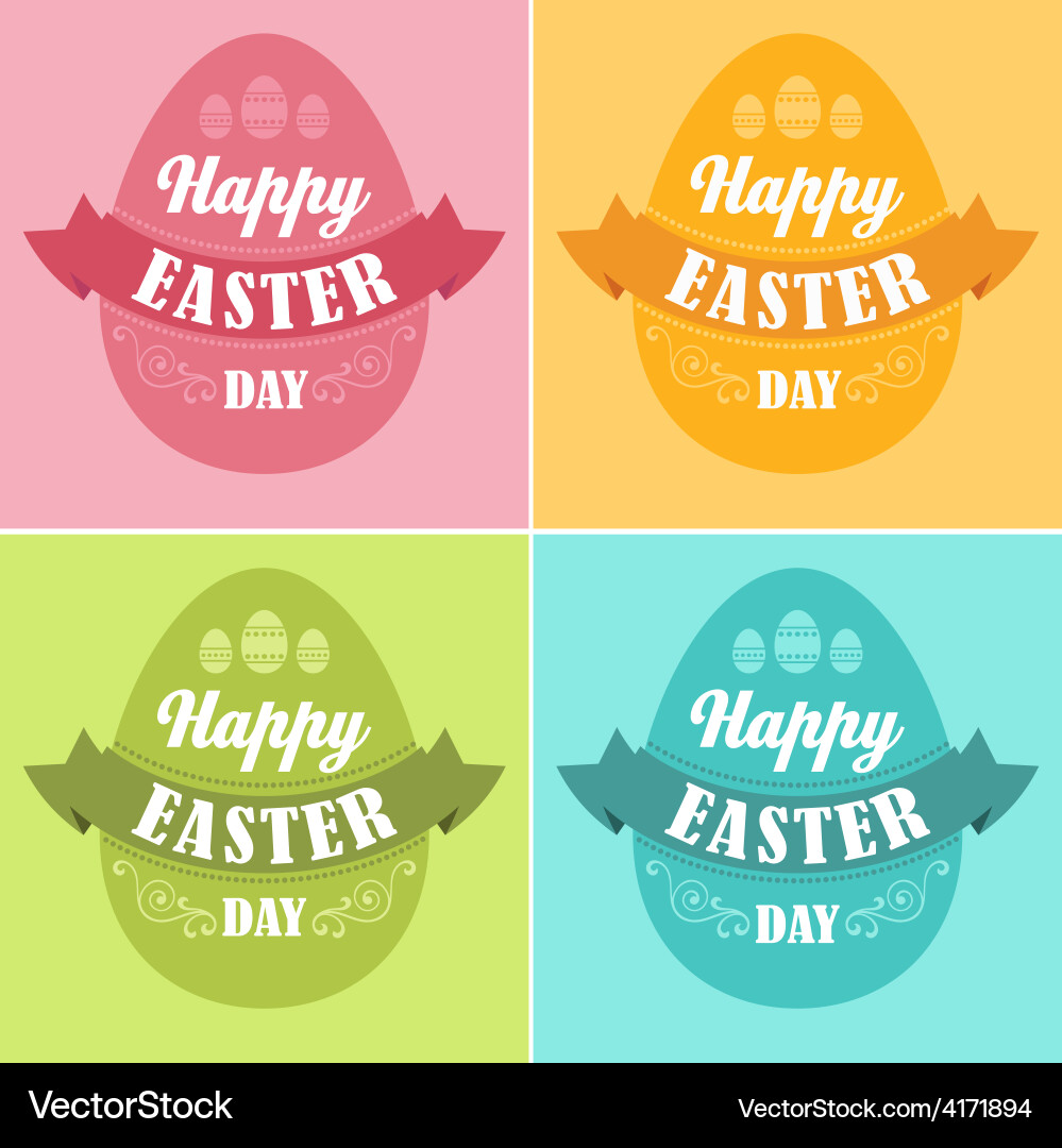 Happy easter typographical background Royalty Free Vector