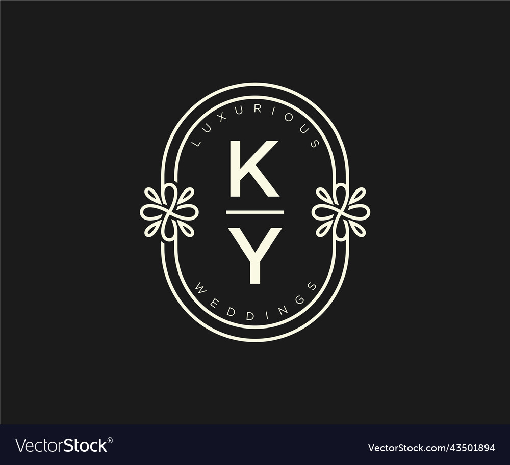 Ky initials letter wedding monogram logos Vector Image