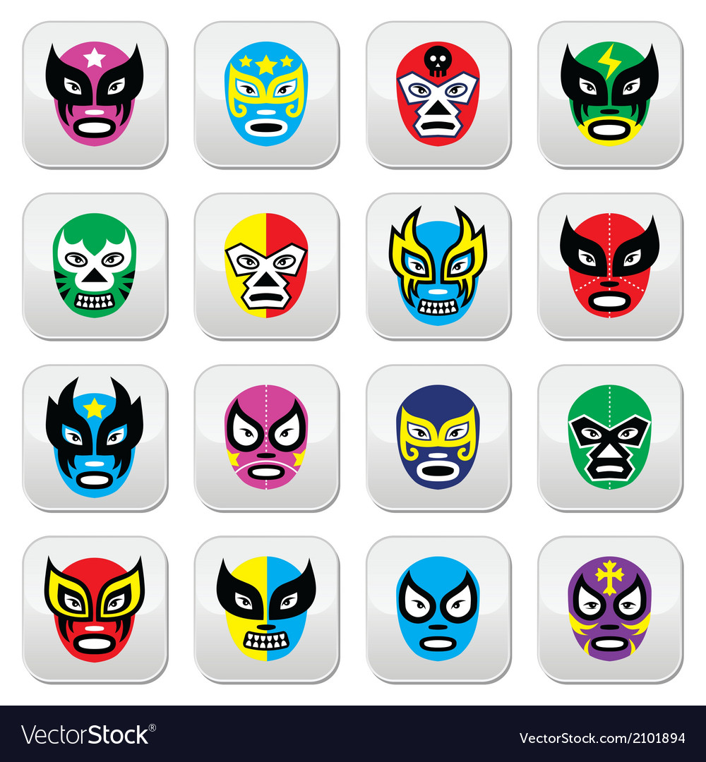 Lucha Libre Luchador Mexican wrestling masks icon Vector Image