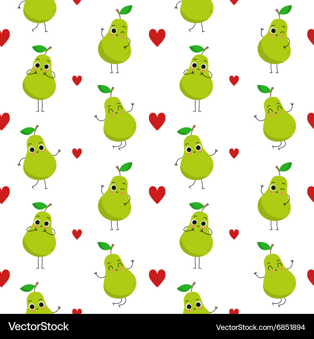 Pears seamless pattern Royalty Free Vector Image