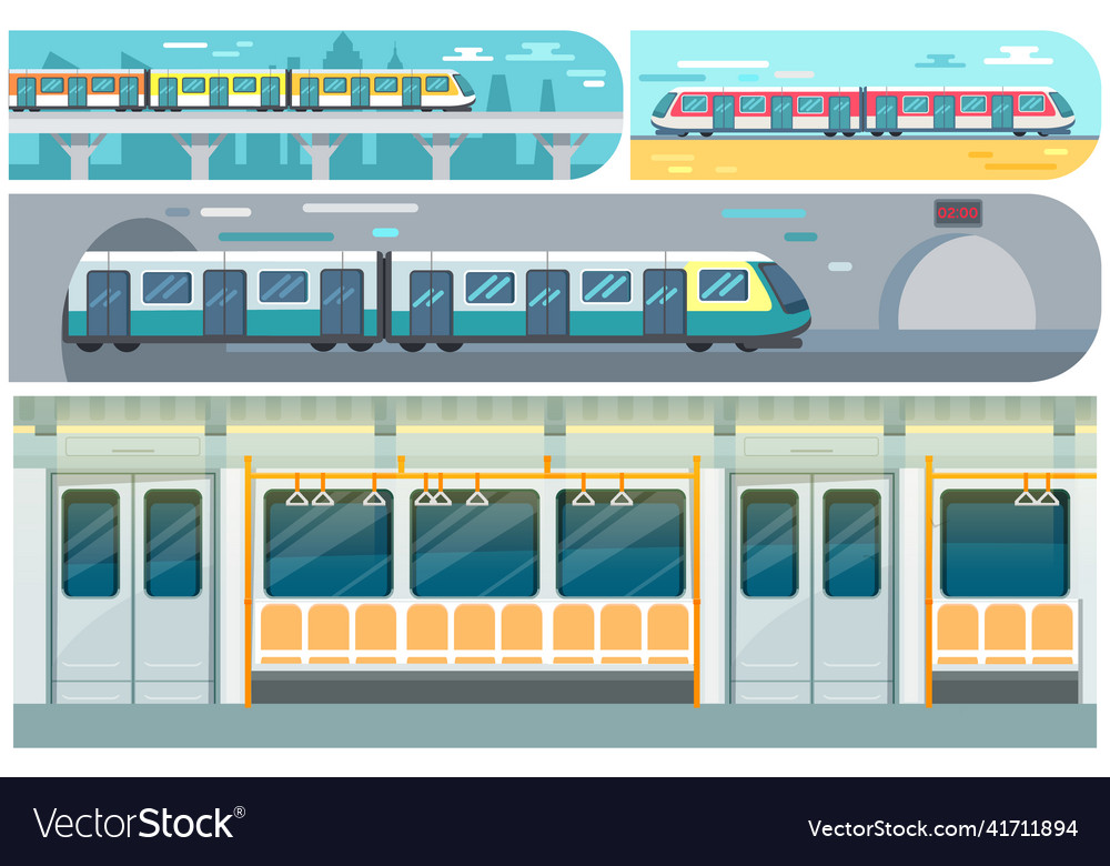 Transport leaving tunnel to metro train Royalty Free Vector