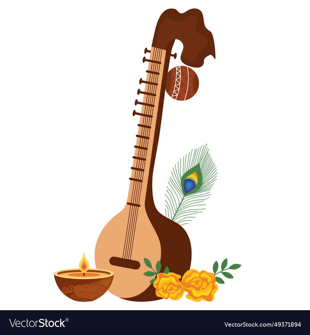 Vasant panchami music Royalty Free Vector Image