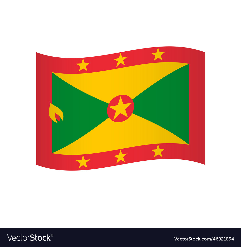 Wavy flag of grenada Royalty Free Vector Image