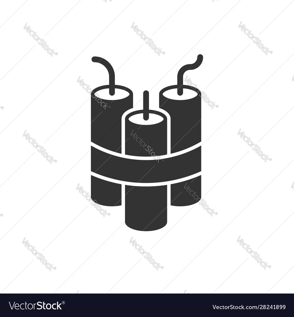 Bomb Icon In Flat Style Dynamite On White Vector Image Bomb Icon In Flat Style Dynamite On White Vector Image