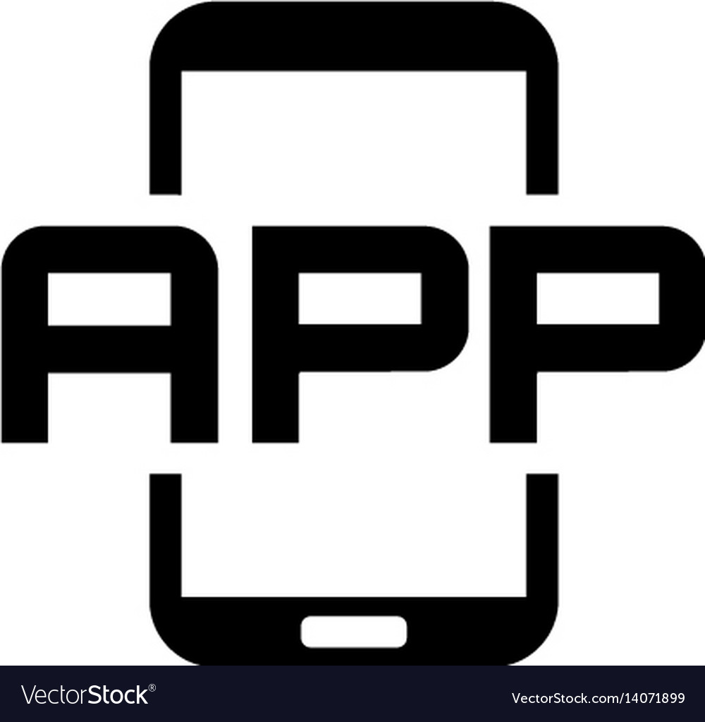 Mobile application icon flat design Royalty Free Vector