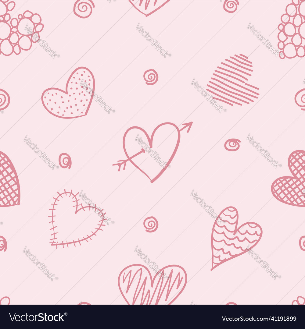 Pink Heart Seamless Pattern Background Royalty Free Vector 2585