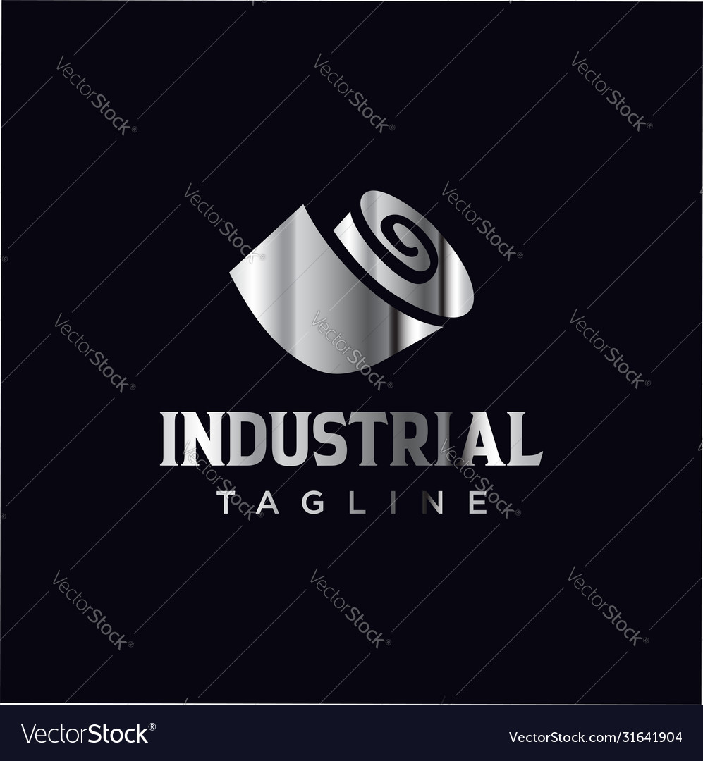 Iron steel logo industrial abstract stainless roll