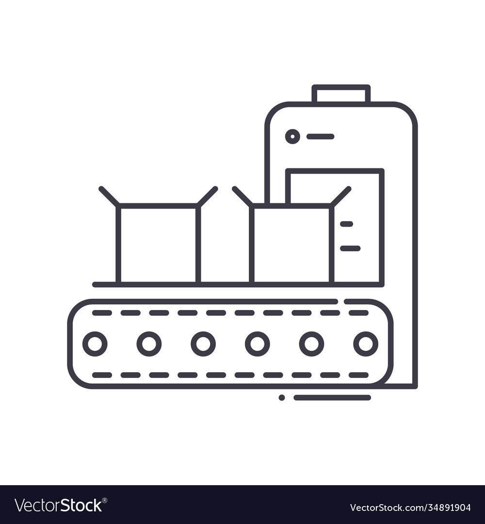 Production line icon linear isolated Royalty Free Vector