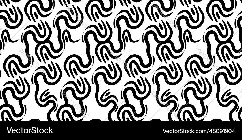 Psychedelic wavy lines seamless pattern Royalty Free Vector