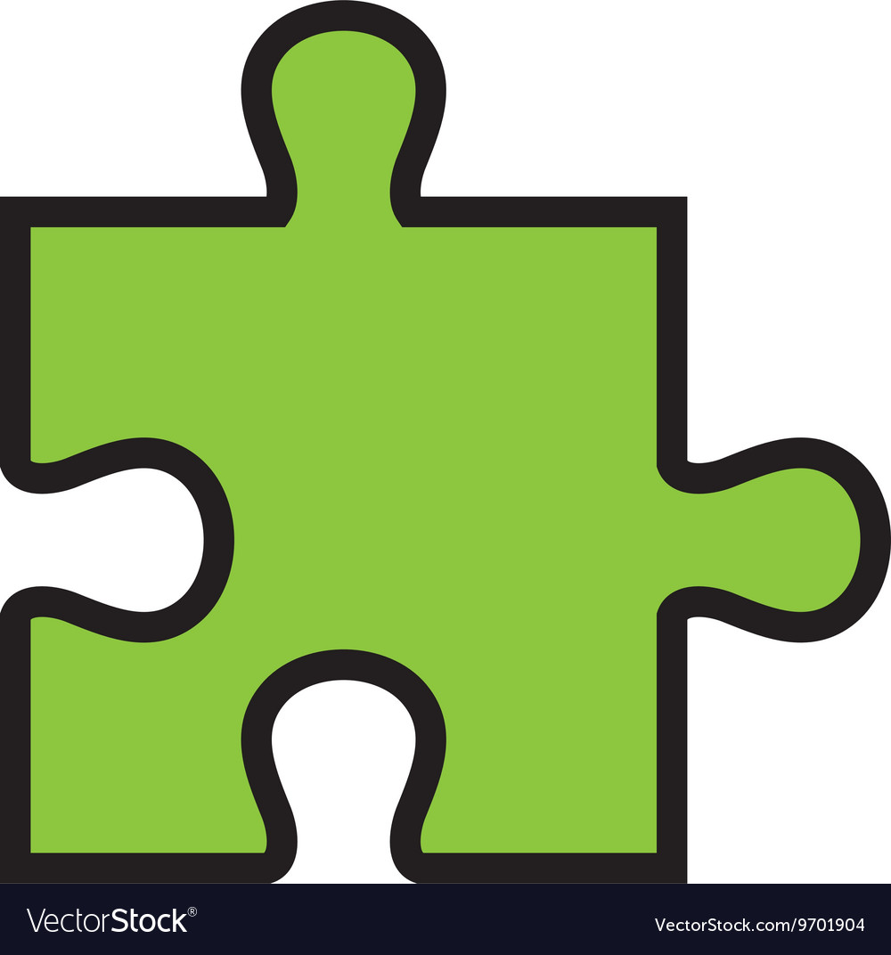 Puzzle piece isolated flat icon design Royalty Free Vector