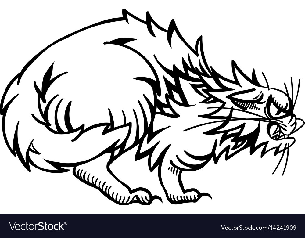 Sketch of angry cat. Stock Vector by ©Designer_an 102439102