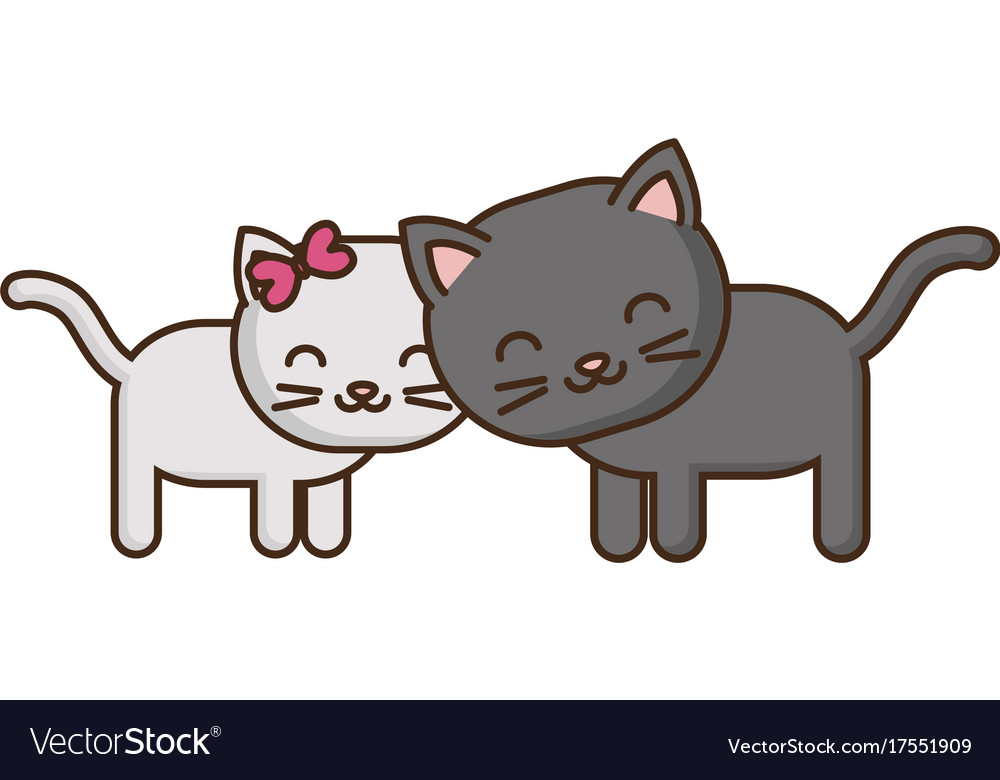 Cute Kawaii Cats Style Subtle Color Stock Vector (Royalty Free) 2303236769