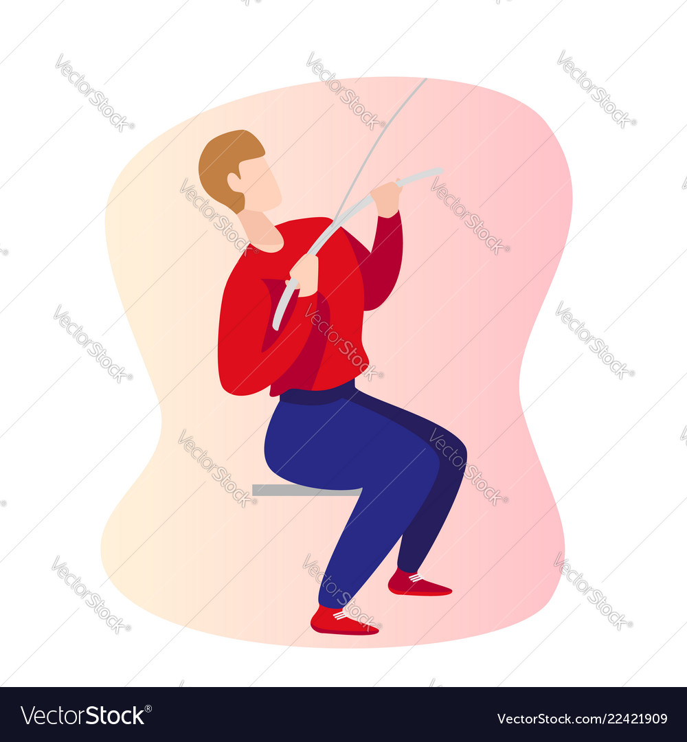 Man wrong and right lat pull down posture Vector Image