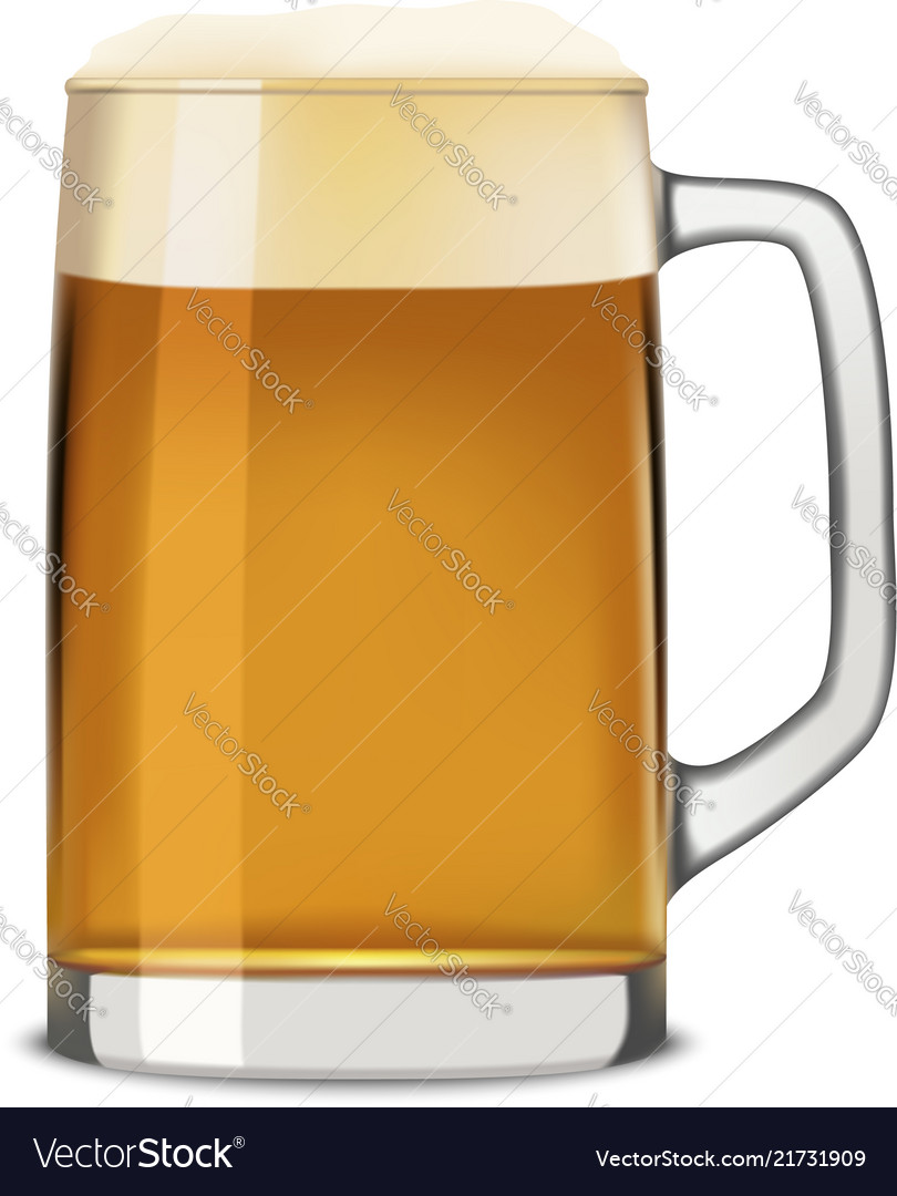 Mug of beer mockup realistic style Royalty Free Vector Image