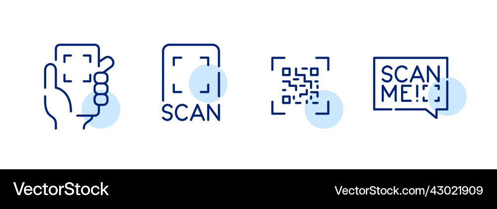 Qr-code scan with a smartphone pixel perfect Vector Image