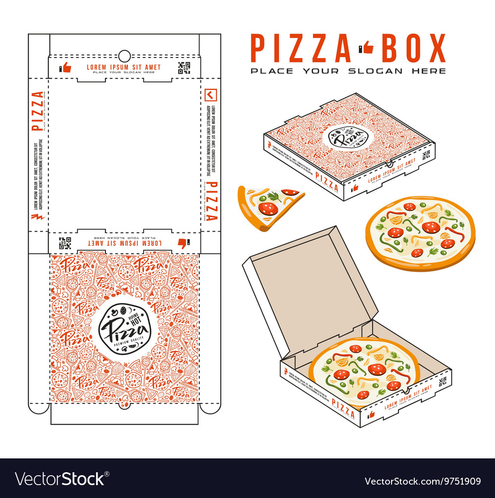 Stock design boxes for pizza Royalty Free Vector Image