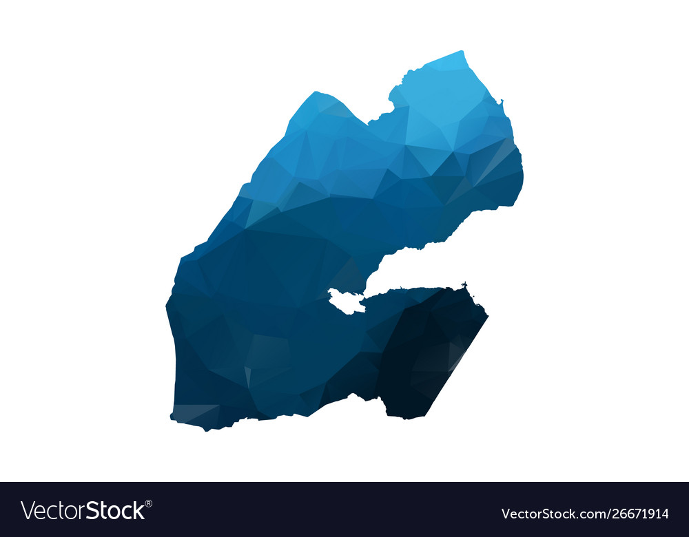 Map - blue geometric rumpled triangular low poly Vector Image