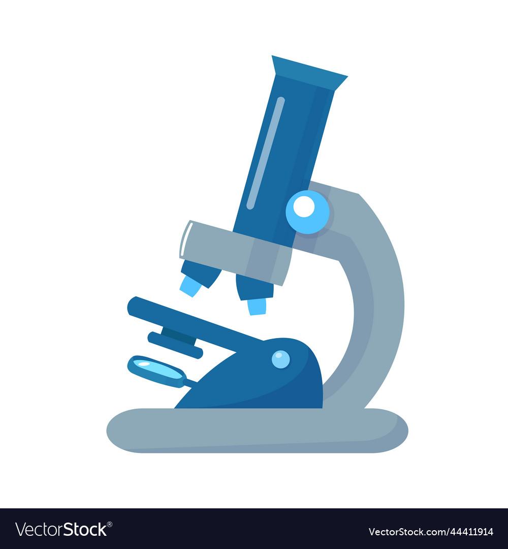 Microscope with mirror in cartoon flat style Vector Image Microscope with mirror in cartoon flat style Vector Image