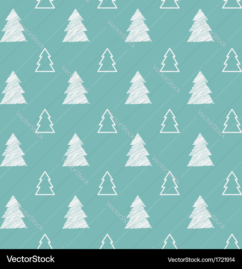 Seamless christmas tree pattern Royalty Free Vector Image