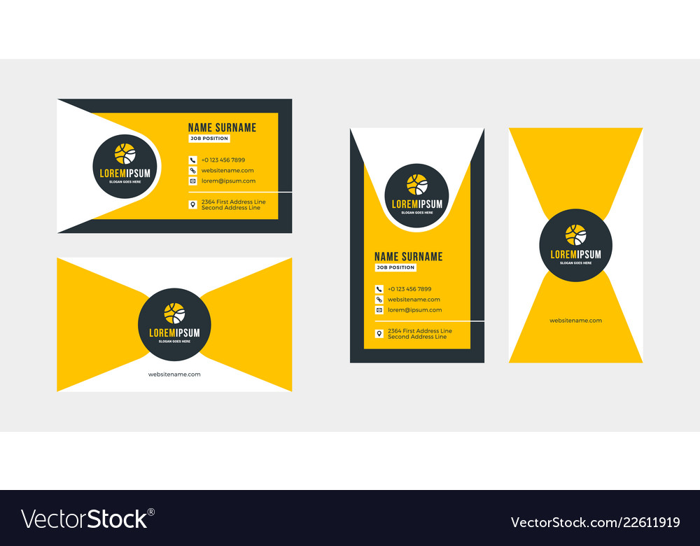 double sided creative business card template vector image business card portrait