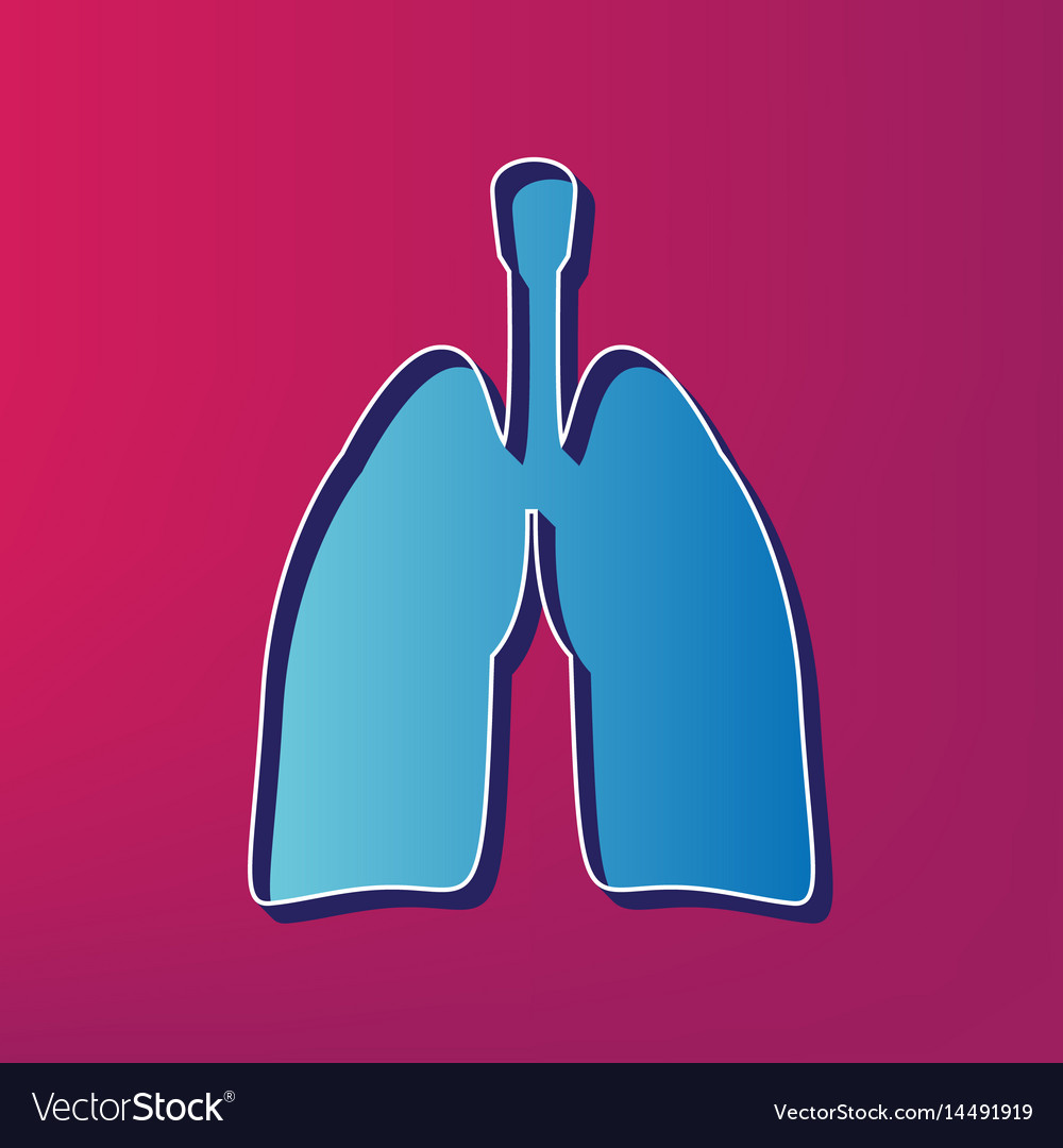 Human Anatomy Lungs Sign Blue 3d Printed Vector Image