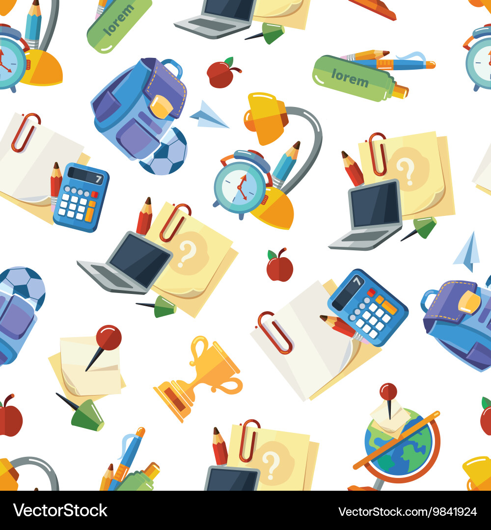 Back to school seamless pattern Royalty Free Vector Image