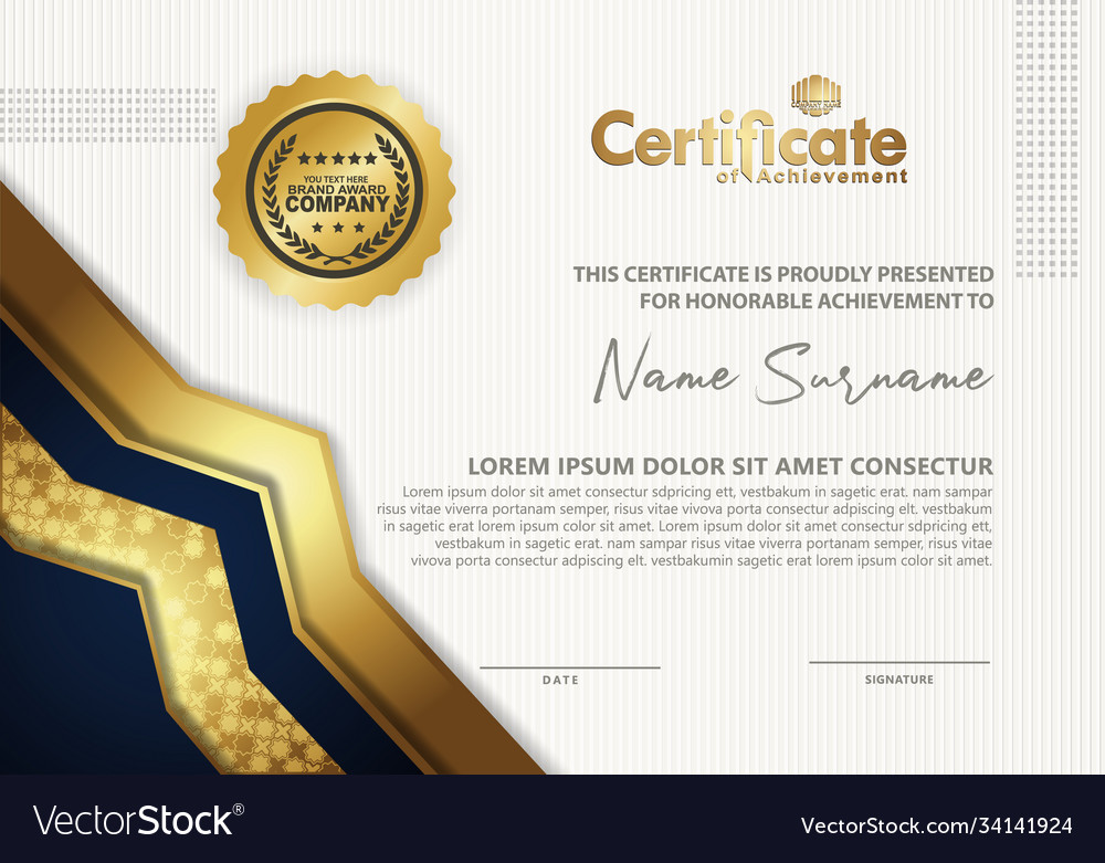 Certificate template with luxury and texture Vector Image